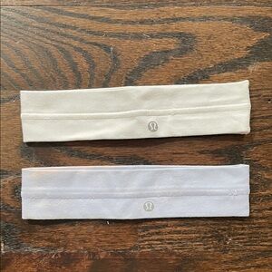 Lululemon White and Lavender Purple Headbands (Set of 2)